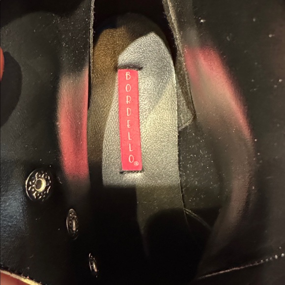 Bordello Flora Red and Black Women's Ankle Boots - Picture 2 of 6